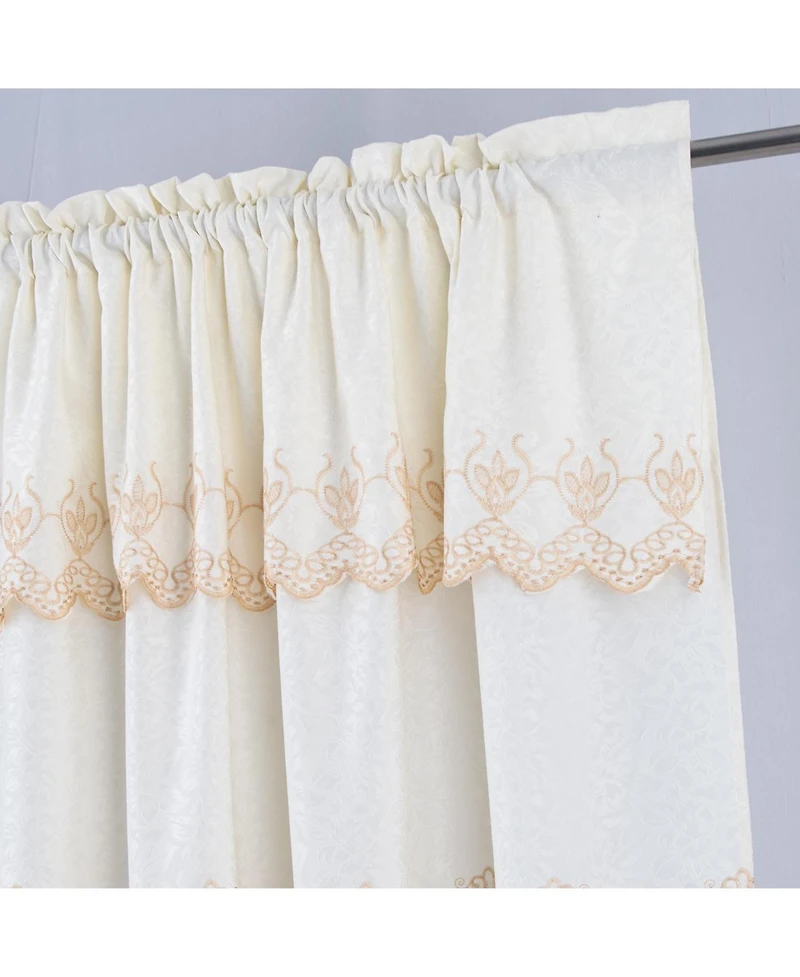 Rt Designer Collection Alice Macrame Luxurious Decorative Rod Pocket Curtain Panel 54" x 84" Beige