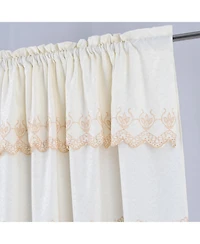 Rt Designer Collection Alice Macrame Luxurious Decorative Rod Pocket Curtain Panel 54" x 84" Beige