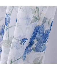 Rt Designers Collection Meadow Grommet Metallic Sheer Printed Doily Curtain Panel 54" x 95