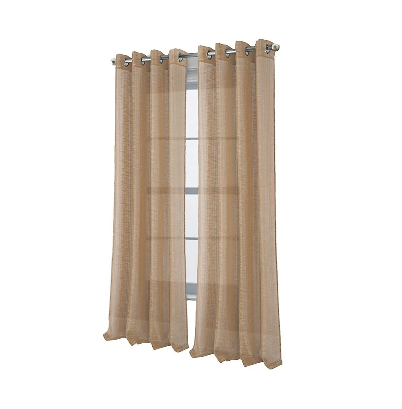 Rt Designers Collection Dexter Linen Texture Grommet Light Filtering Window Curtain Panel 54" x 90" Taupe