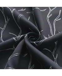 Rt Designer Collection Luciana 2 Pack Embroidered Blackout Luxurious Decorative Grommet Curtain Panel 36" x 84" Charcoal