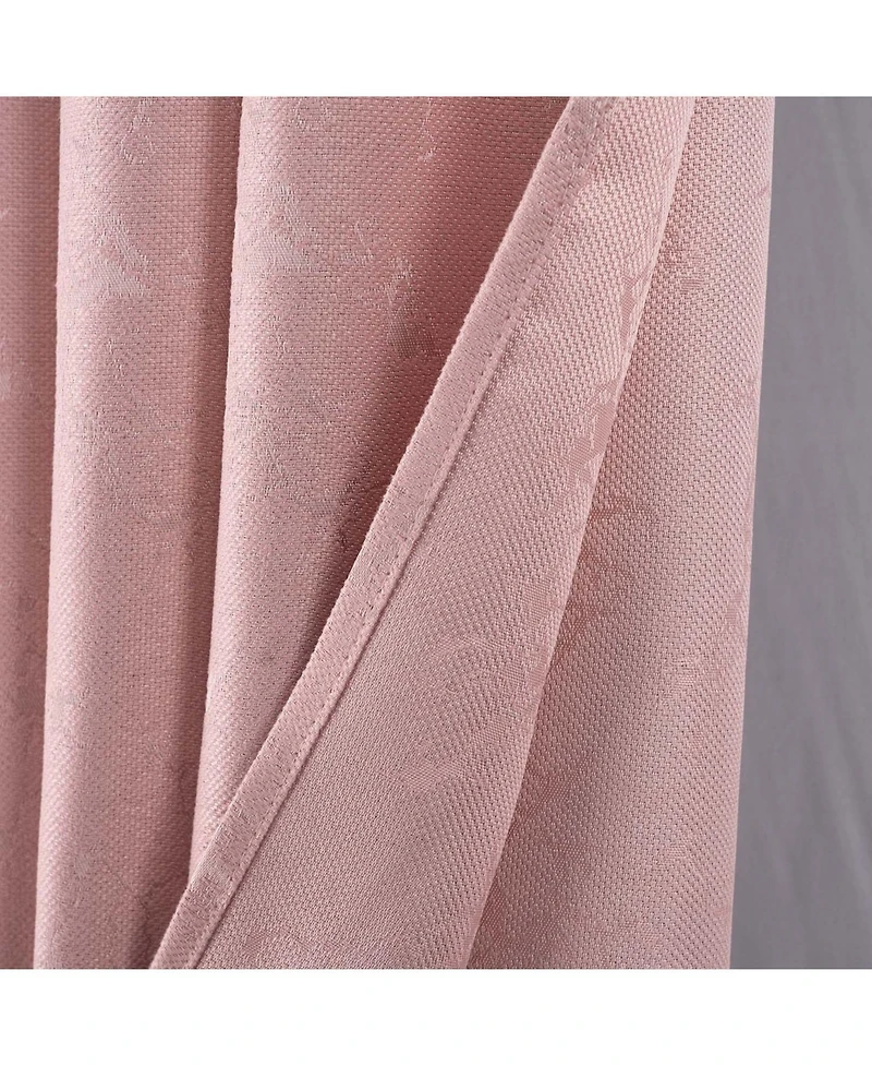 Rt Designer Collection Cosmo Shimmer Jacquard 2 Pack Grommet Curtain Panel Pair 36" x 84" Blush