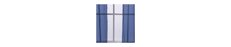 Rt Designers Collection Cara One Sheer Grommet Light Filtering Curtain Panel 54" x 90" Navy