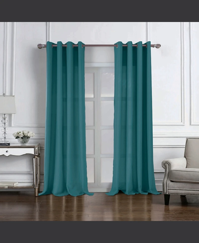 Rt Designers Collection Cole Textured Grommet Room Darkening Curtain Panel 54" x 84" Teal