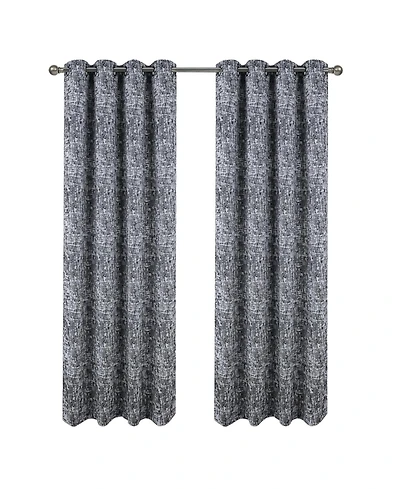 Rt Designer Collection Cambridge Jacquard Luxurious Decorative Grommet Curtain Panel 54" x 90" Charcoal