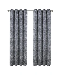 Rt Designer Collection Cambridge Jacquard Luxurious Decorative Grommet Curtain Panel 54" x 90" Charcoal