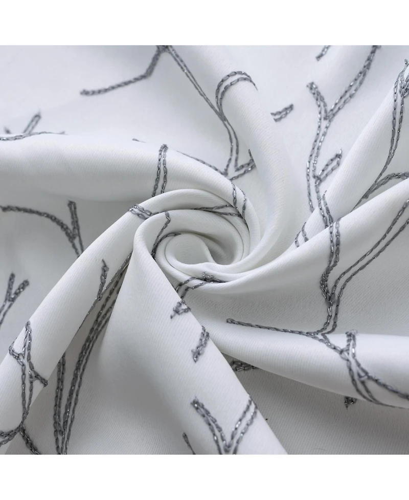 Rt Designer Collection Luciana Embroidered Blackout Luxurious Decorative Grommet Curtain Panel 54" x 90" White