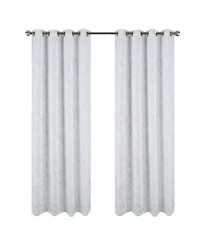 Rt Designer Collection Heidi Halo Foil Blackout Luxurious Decorative Grommet Curtain Panel 54" x 90" White