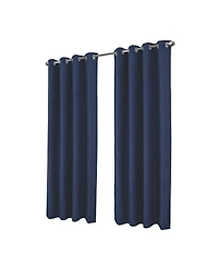 Rt Designer Collection Cassi Shimmer Jacquard Grommet Curtain Panel 54" x 90" Navy Blue