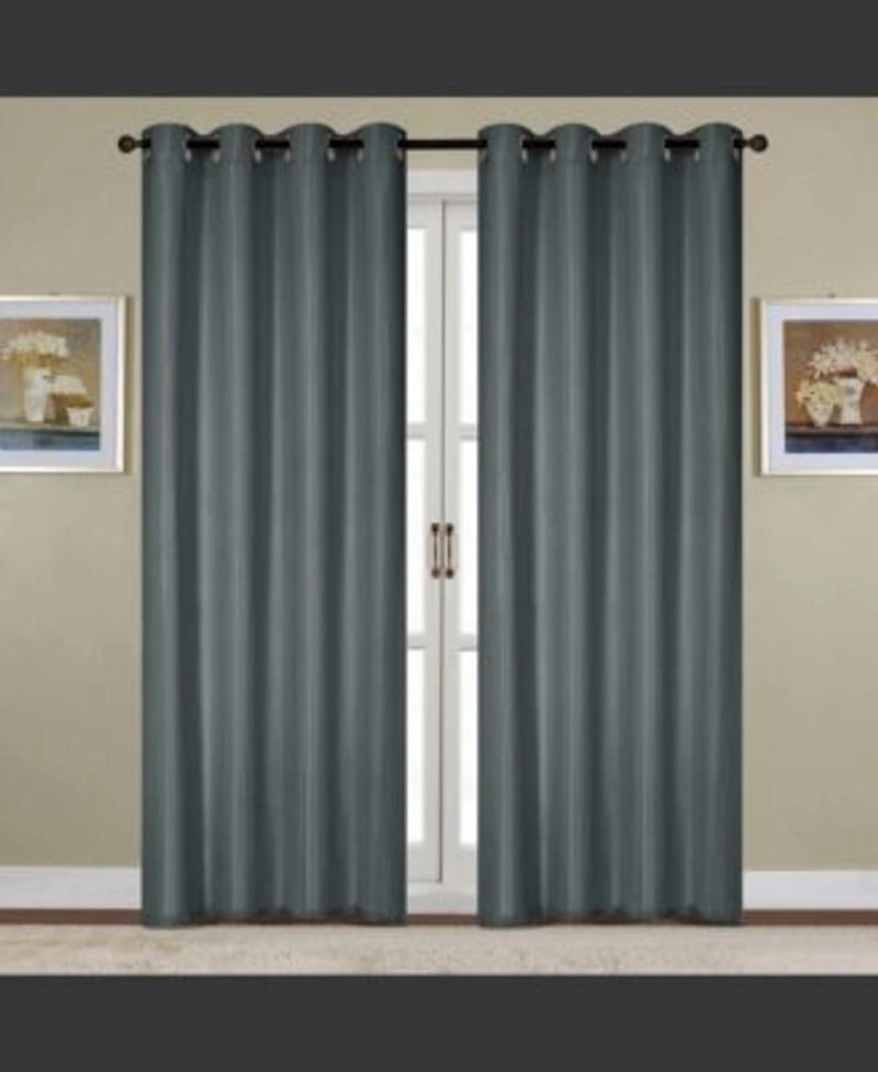 Rt Designers Collection Kennedy Room Darkening Grommet Curtain Panel 54 X22 X 84 X22 Charcoal
