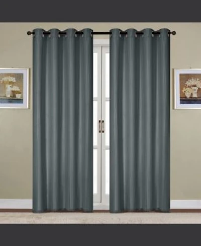 Rt Designers Collection Kennedy Room Darkening Grommet Curtain Panel 54 X22 X 84 X22 Charcoal