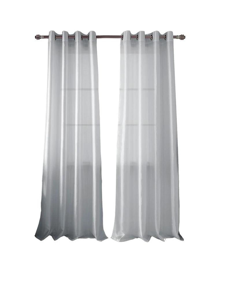 Rt Designer Collection Nancy Grommet Luxurious Modern Design Curtain Panel 54" x 95" Silver