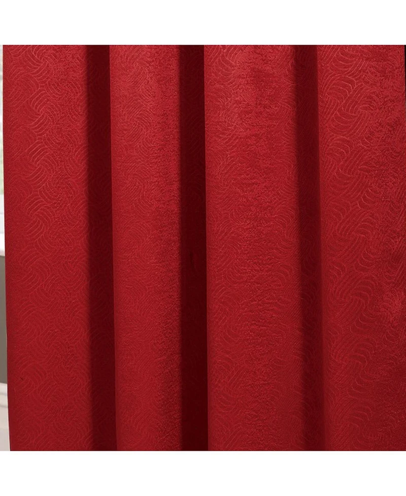 Rt Designers Collection Rt Designers Nellie Embossed Blackout Grommet Panel - 52"x84", Red.