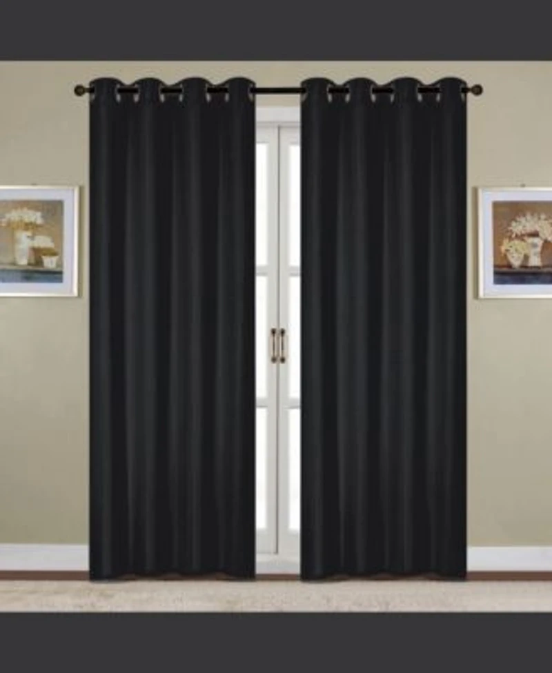 Rt Designers Collection Kennedy Grommet Curtain Panel 54 X22 X Black
