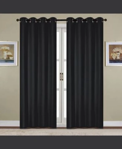 Rt Designers Collection Kennedy Grommet Curtain Panel 54 X22 X Black