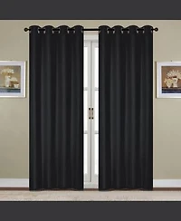 Rt Designers Collection Kennedy Grommet Curtain Panel 54 X22 X Black