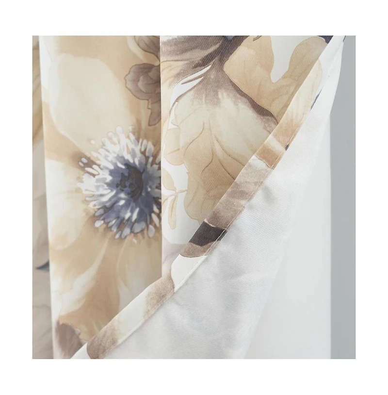 Rt Designers Collection Eden Printed Blackout Grommet Window Curtain Panel 54" x 84" Taupe