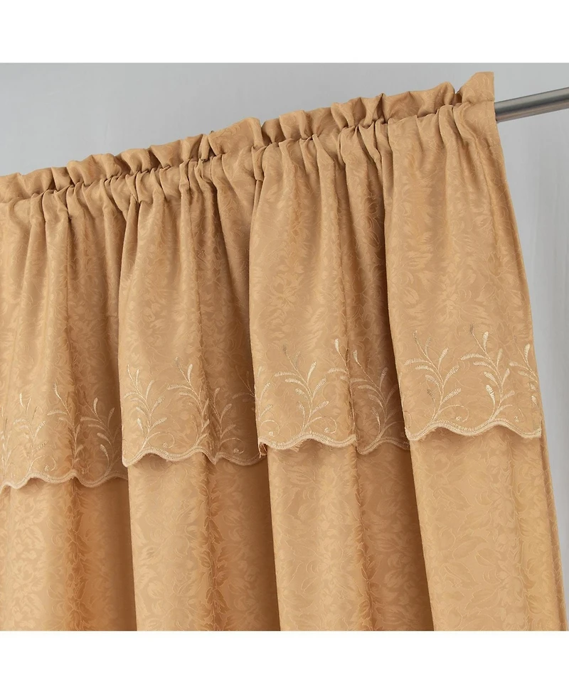 Rt Designer Collection Antonia Macrame Luxurious Decorative Rod Pocket Curtain Panel 54" x 84" Gold