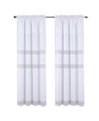 Rt Designer Collection Antonia Macrame Luxurious Decorative Rod Pocket Curtain Panel 54" x 84