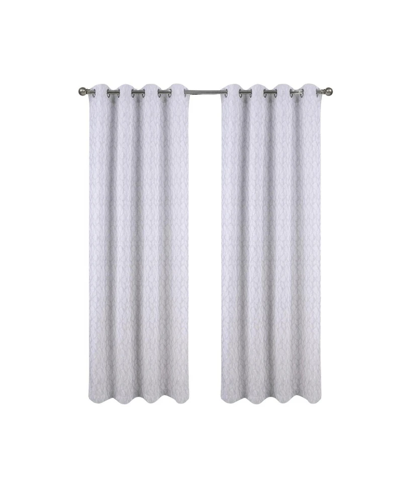 Rt Designer Collection Cubix Jacquard Grommet Luxurious Modern Design Curtain Panel 54" x 84" Beige