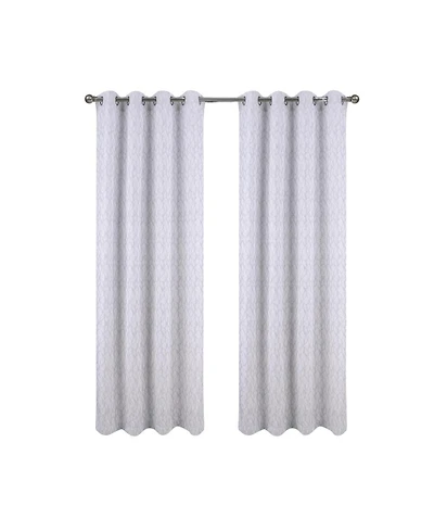 Rt Designer Collection Cubix Jacquard Grommet Luxurious Modern Design Curtain Panel 54" x 84" Beige