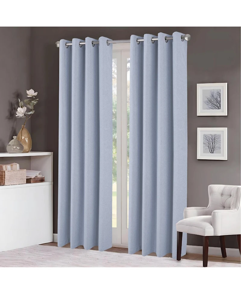 Rt Designers Collection Boden 100% Blackout Grommet Curtain Panel 54" x 90" Sky Blue