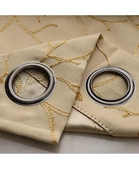 Rt Designer Collection Luciana Embroidered Blackout Luxurious Decorative Grommet Curtain Panel 54" x 90" Beige