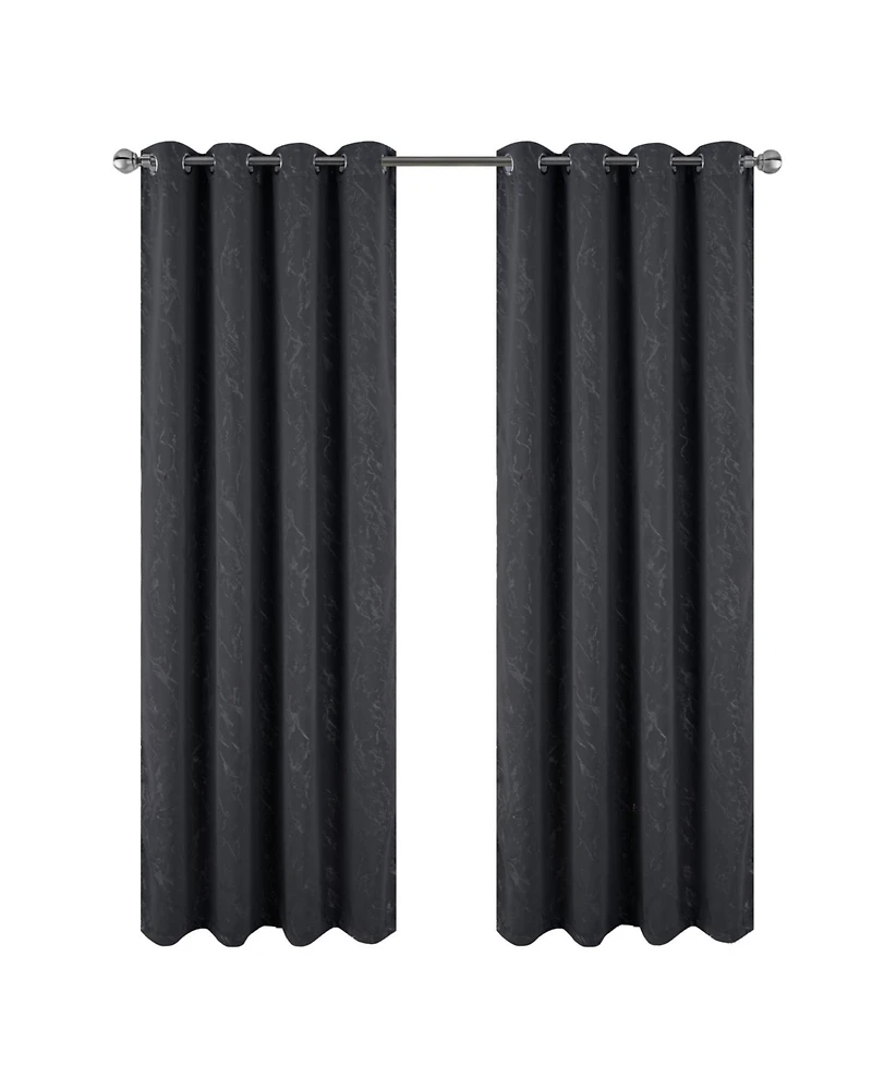 Rt Designer Collection Heidi Halo Foil Blackout Luxurious Decorative Grommet Curtain Panel 54" x 90