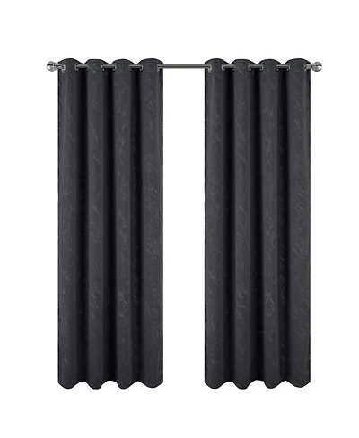 Rt Designer Collection Heidi Halo Foil Blackout Luxurious Decorative Grommet Curtain Panel 54" x 90