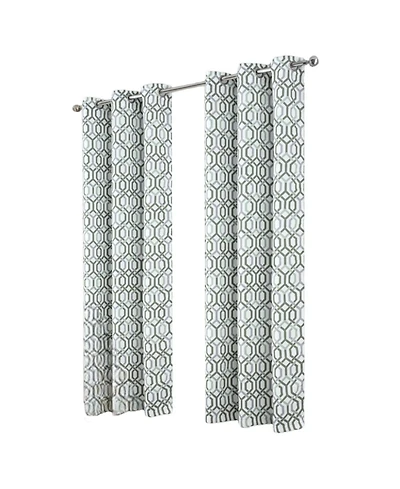 Rt Designer Collection Rory Printed Blackout Luxurious Decorative Grommet Curtain Panel 54" x 90" Sage