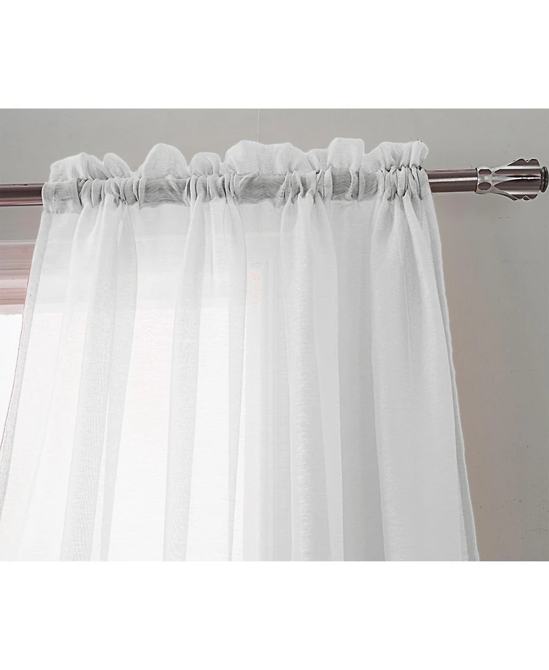 Rt Designer Collection Celine Sheer Luxurious Modern Design Curtain Panel 54" x 84" Beige