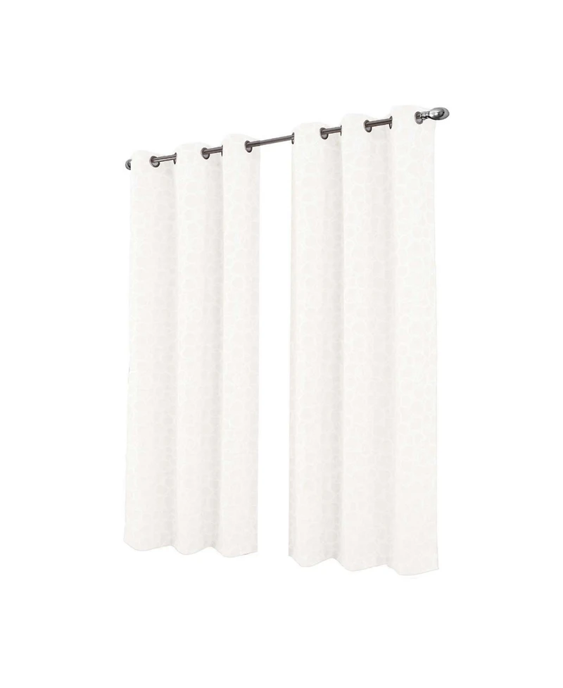 Rt Designer Collection Jasper Lurex Jacquard 2 Pack Grommet Curtain Panel 36" x 84" White