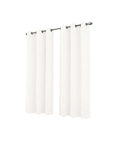 Rt Designer Collection Jasper Lurex Jacquard 2 Pack Grommet Curtain Panel 36" x 84" White