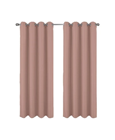 Rt Designer Collection Cindy Textured 2 Pack Grommet Curtain Panel 36" x 84" Taupe