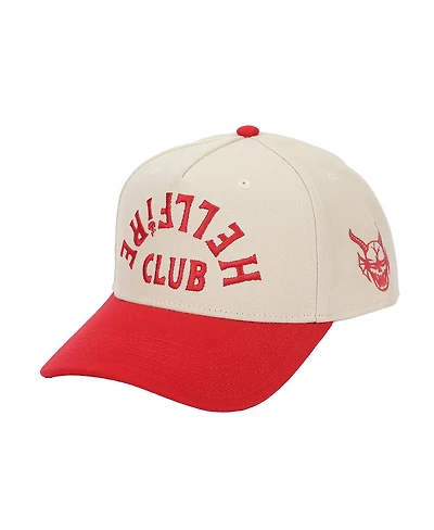 Stranger Things Men's Hellfire Club White Polywool A-Frame Baseball Hat