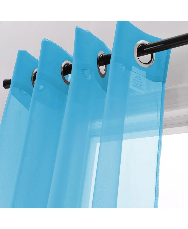 Rt Designers Collection Cara Grommet Curtain Panel for Windows 54" x 84" Neon