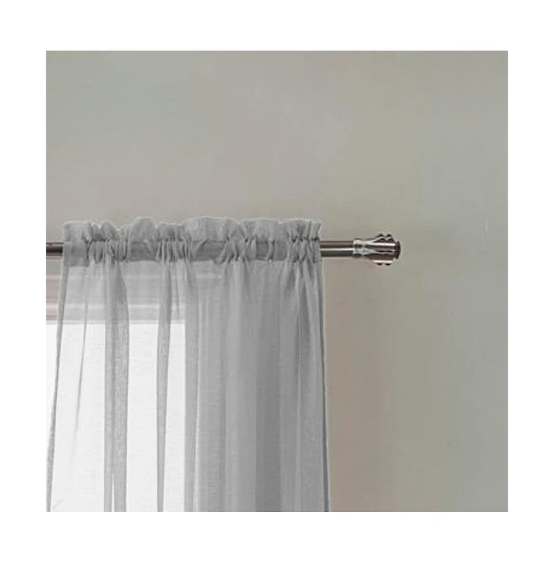 Rt Designers Collection Olivia Gray Celine Sophisticated Sheer Curtain Panel 55" x 90" - Charcoal