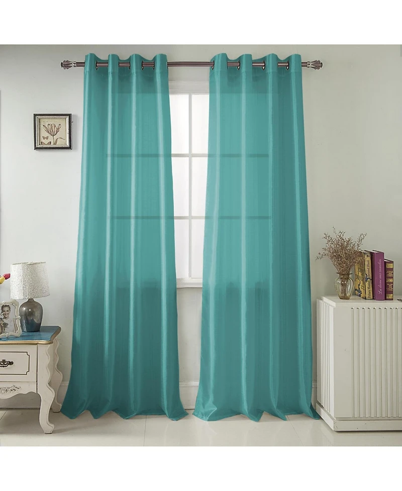 Rt Designer Collection Nancy Grommet Luxurious Modern Design Curtain Panel 54" x 95" Teal
