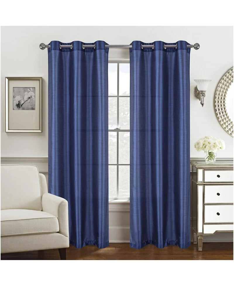 Rt Designer Collection Nancy Grommet Luxurious Modern Design Curtain Panel 54" x 95" Navy Blue