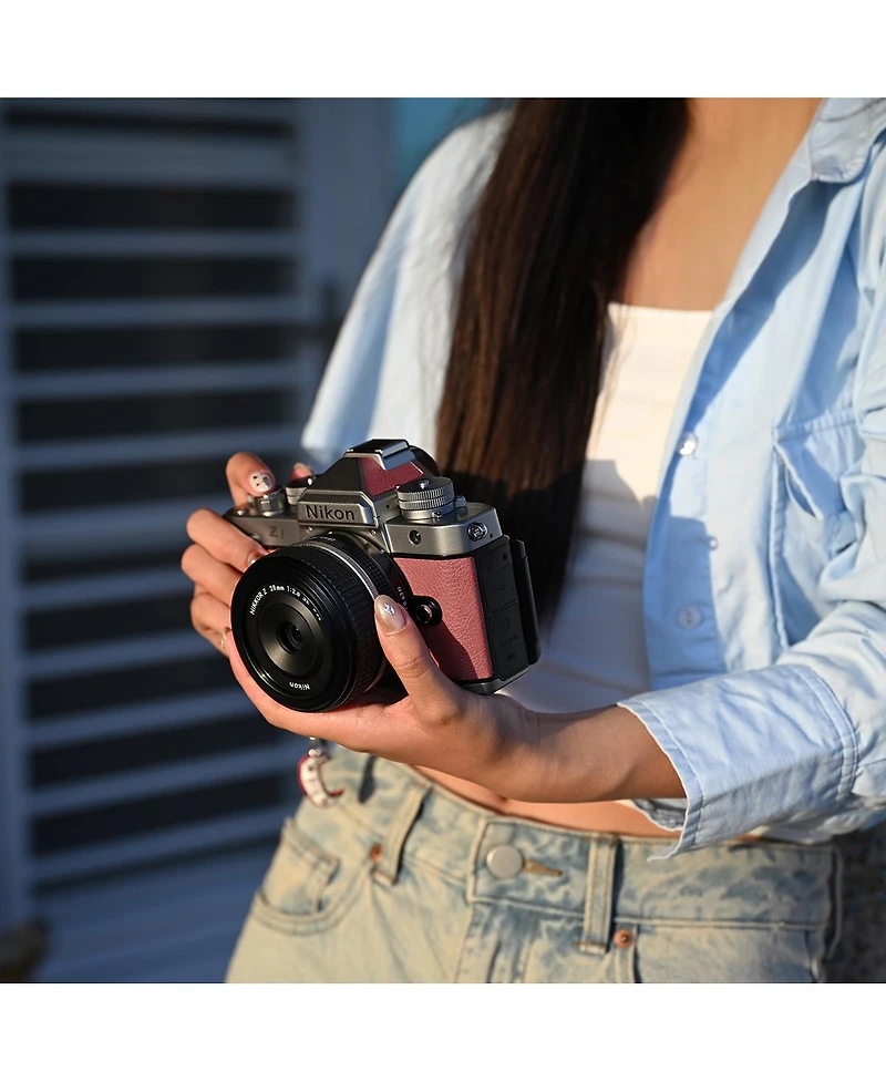 Nikon Z f Mirrorless Camera, Silver/Mauve Pink