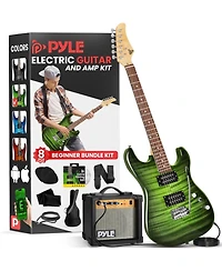 Pyle 6-String Electric Guitar Kit- Includes Amplifier with Accessory Kit