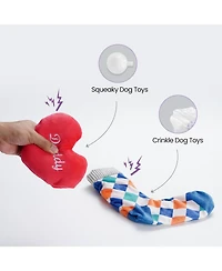 Nocciola 5 Pcs Father's Day Plush Dog Toys, Father's Day Gift, Interactive Dog Toys with Giggle Crinkle Squeaky Sounds, Birthday Gift, Gifts from Daug