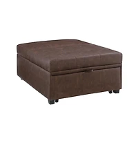Powell Boone Sofa Bed, Brown Faux Leather