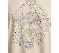 Lucky Brand Women's Floral Vase Classic Crewneck T-Shirt