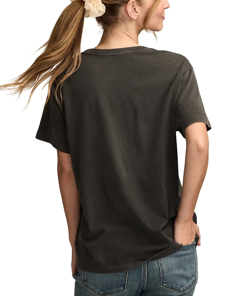 Lucky Brand Women's Rolling Stones Shatter Boyfriend Crewneck T-Shirt