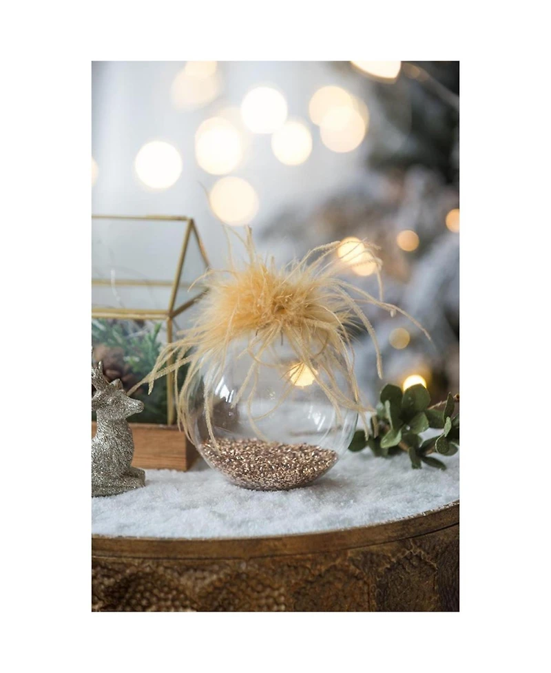 Streamdale 4.7" Glass Christmas Ball Ornaments Decorative Hanging Tree Ornaments Set of 4