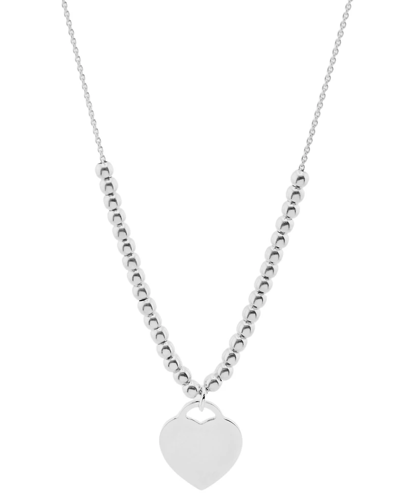 Giani Bernini Primavera Sterling Silver Heart Pendant Ball Stud Necklace