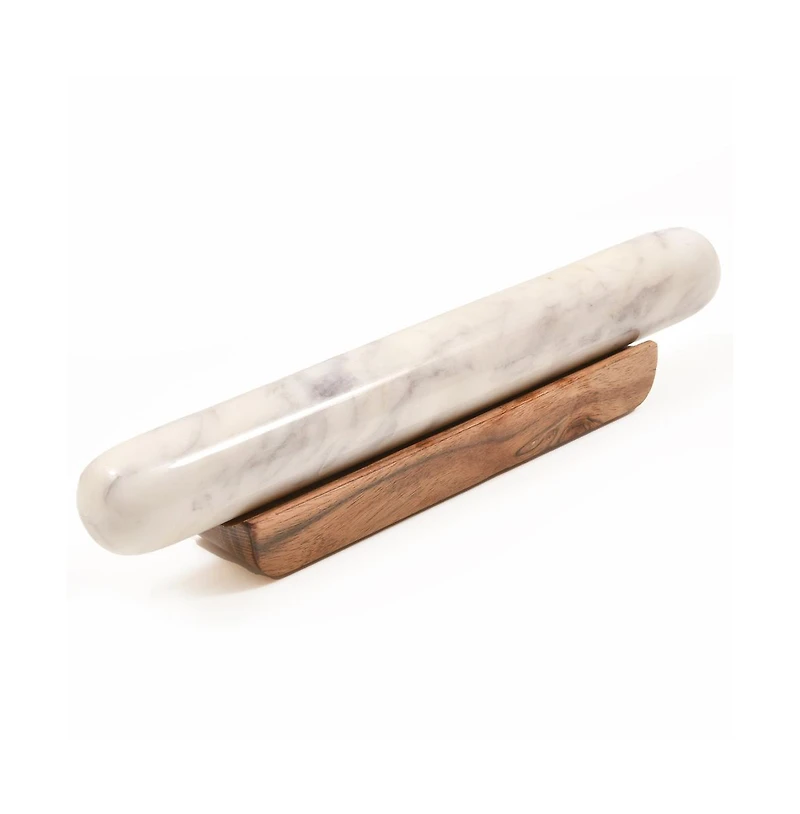 Verve Culture Marble Rolling Pin on Wood Base