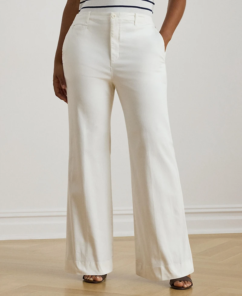 Lauren Ralph Plus Chino Flare High-Rise Pants