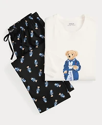 Polo Ralph Lauren Men's Knit Long-Sleeve Crewneck T-Shirt and Pajama Pants, 2-Piece Set